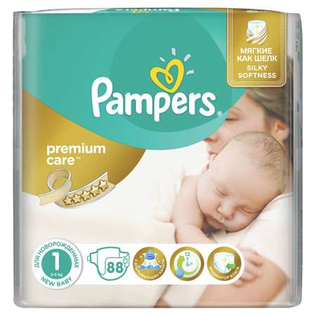 Подгузники Pampers Premium Care 1 (2-5 кг) 88 шт.