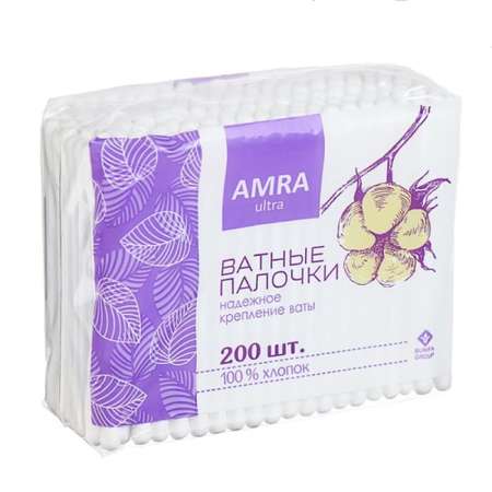 Ватные палочки Amra 200 шт.
