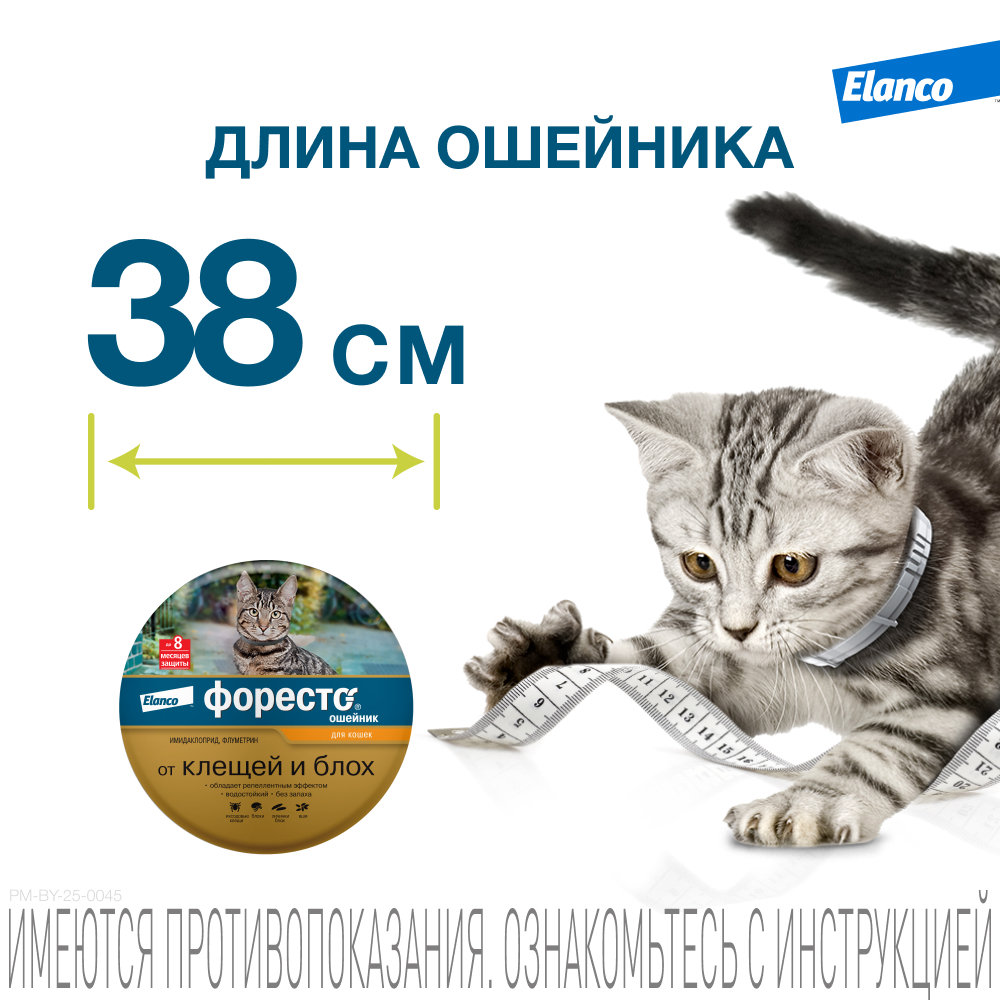 Ошейник для кошек Elanco Foresto от блох и клещей защита 8месяцев 38см 65232 - фото 12