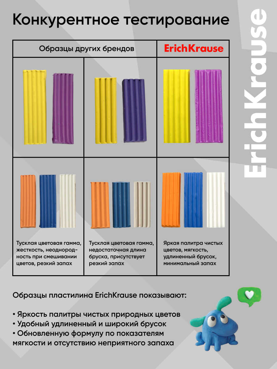 Пластилин ErichKrause Классический 16 цв. - фото 2