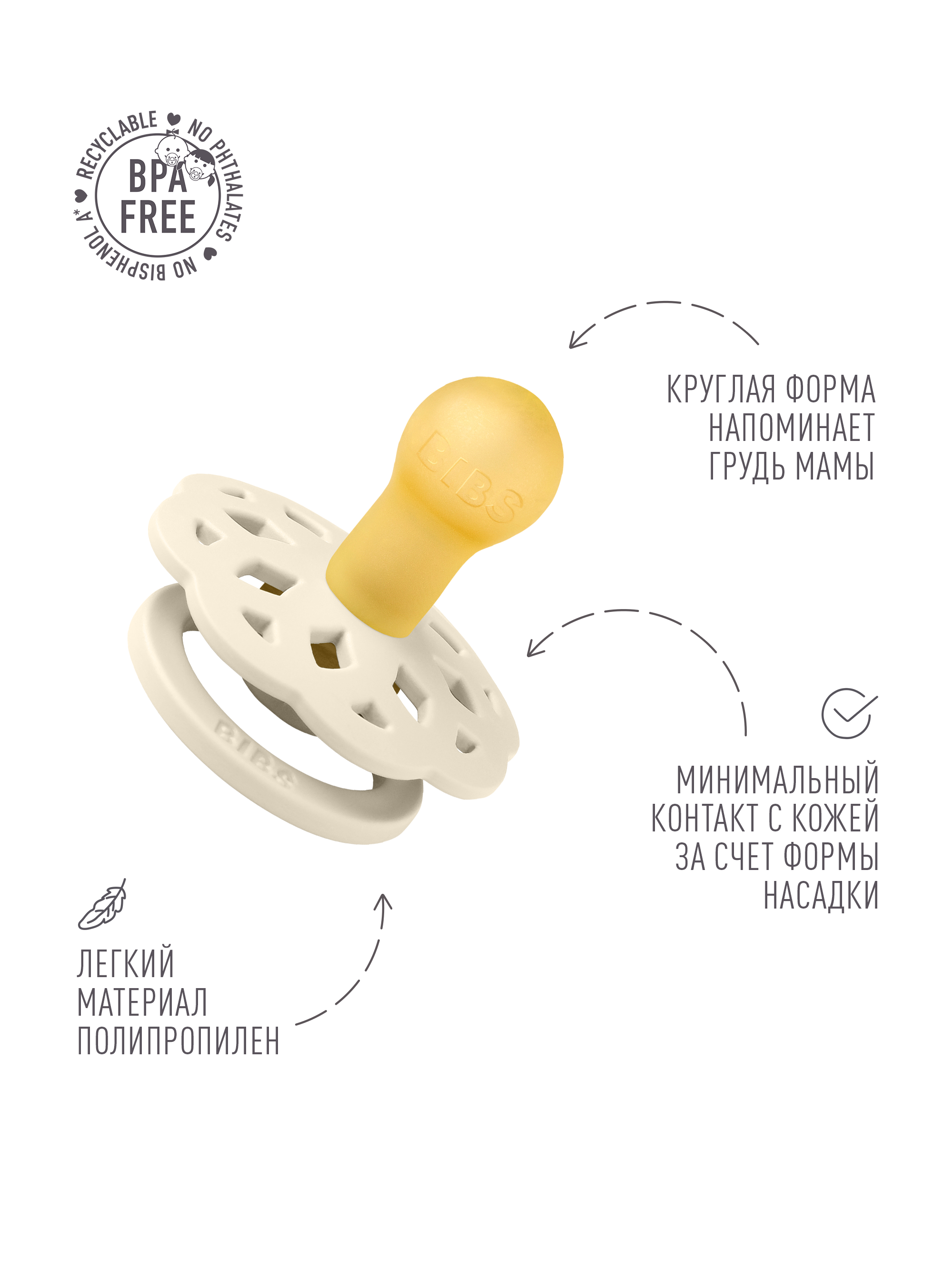Пустышка BIBS латекс классическая от 0 мес. в ассортименте - фото 3