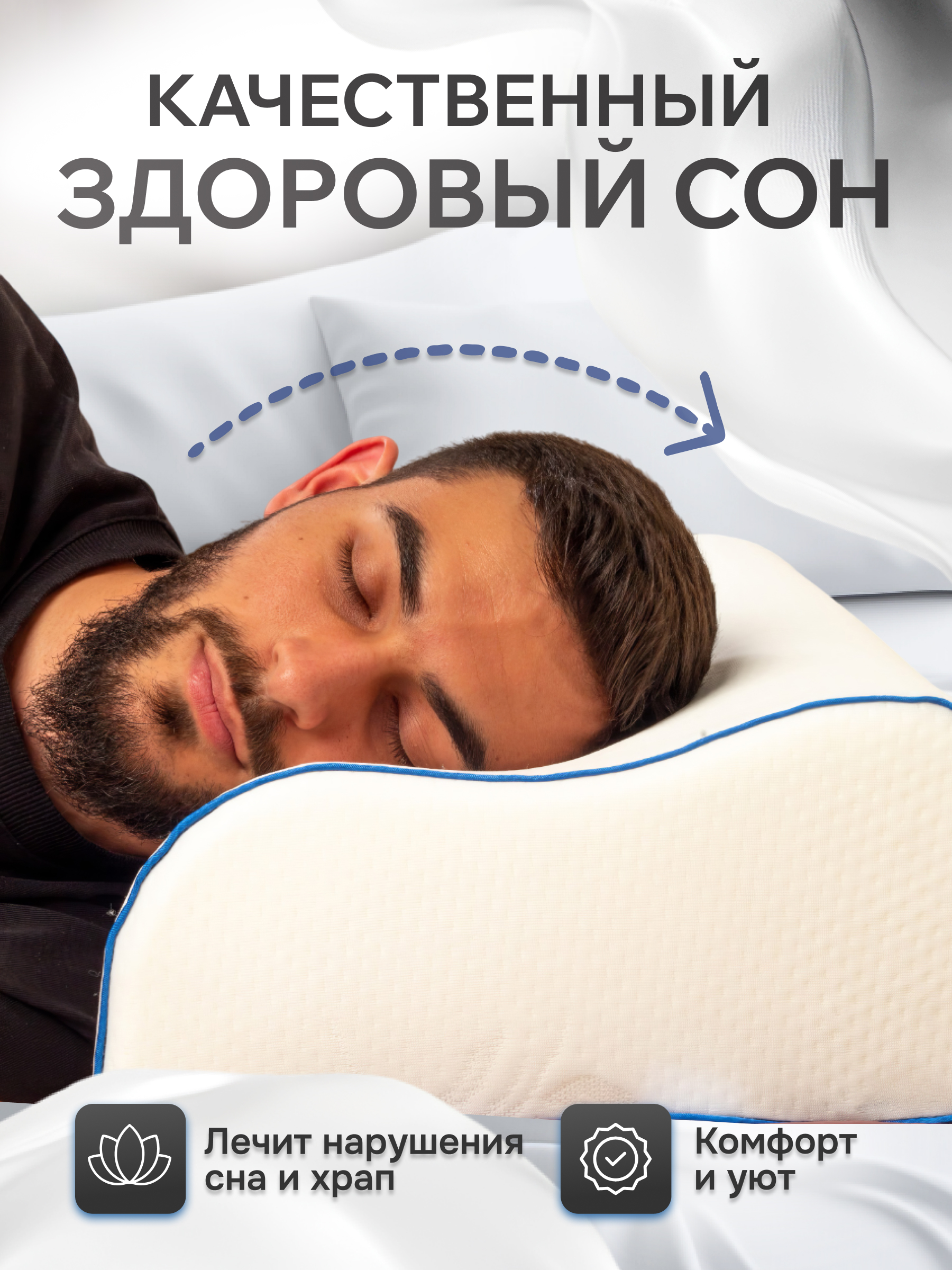 Подушка ортопедическая MemorySleep 40 x 60 см - фото 2