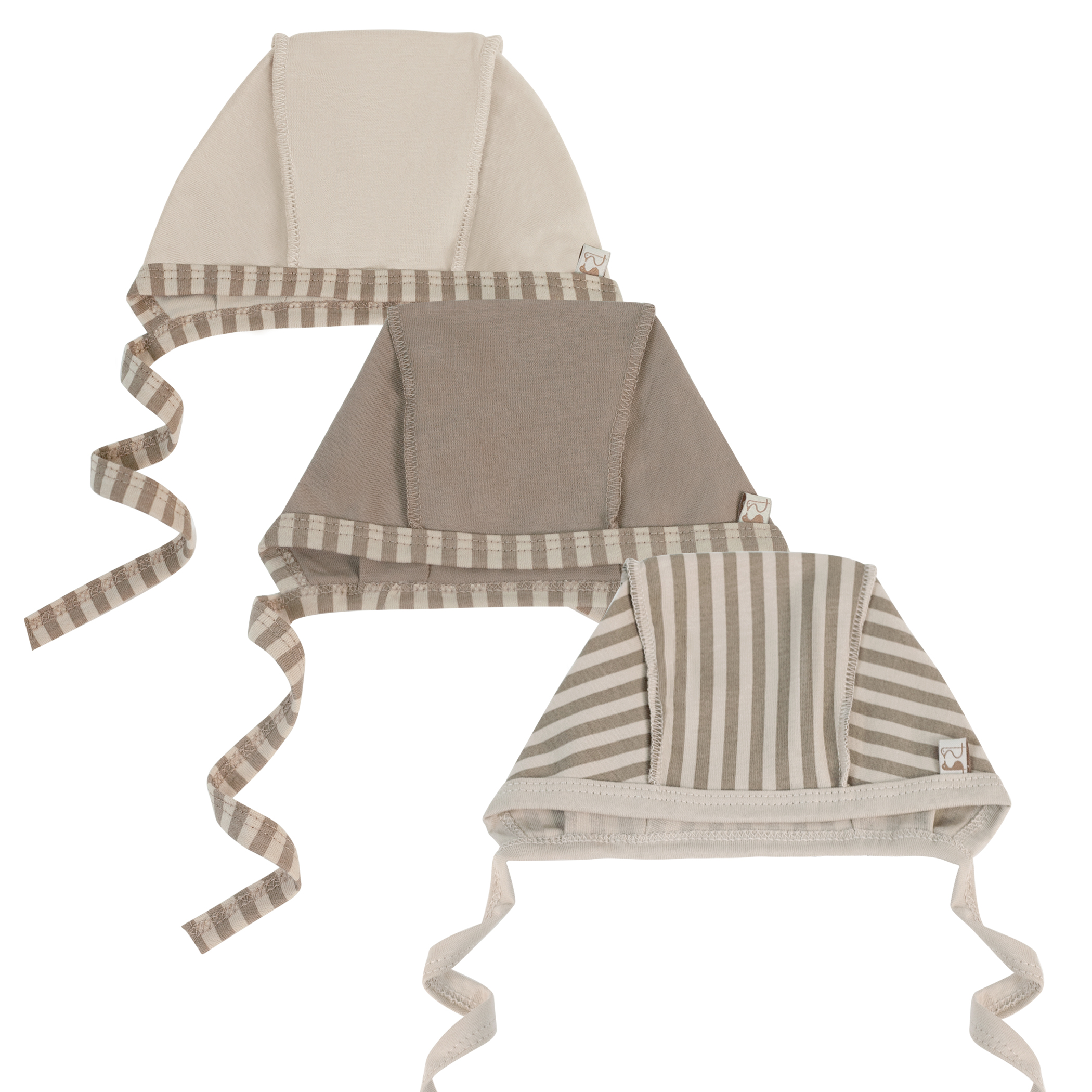 Чепчик 3 шт Фабрика Бамбук MU090001KNR/117MU/Шоколад полоски - фото 1