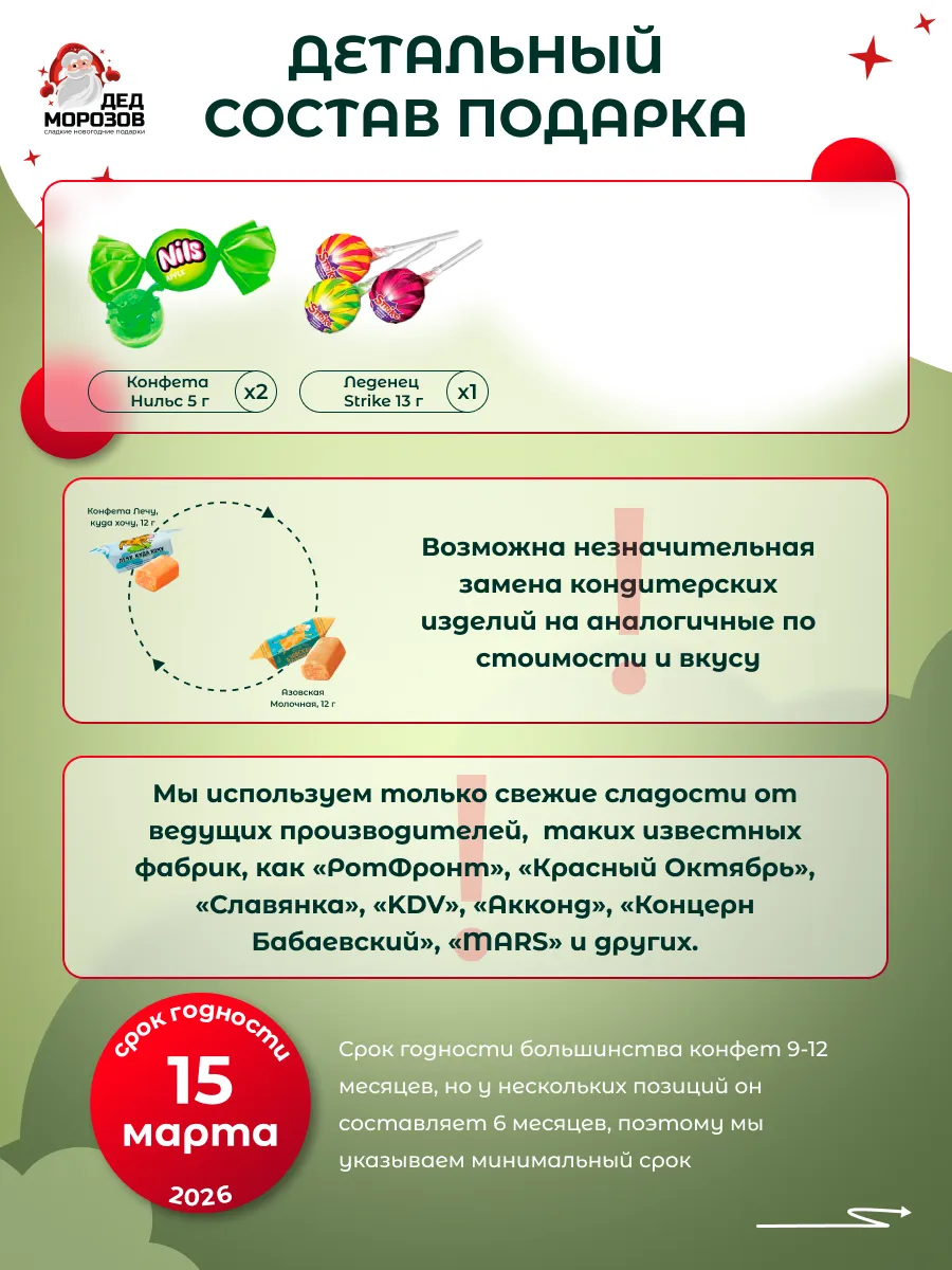 Сладкий новогодний подарок Дедморозов Пакет 1000 г - фото 5