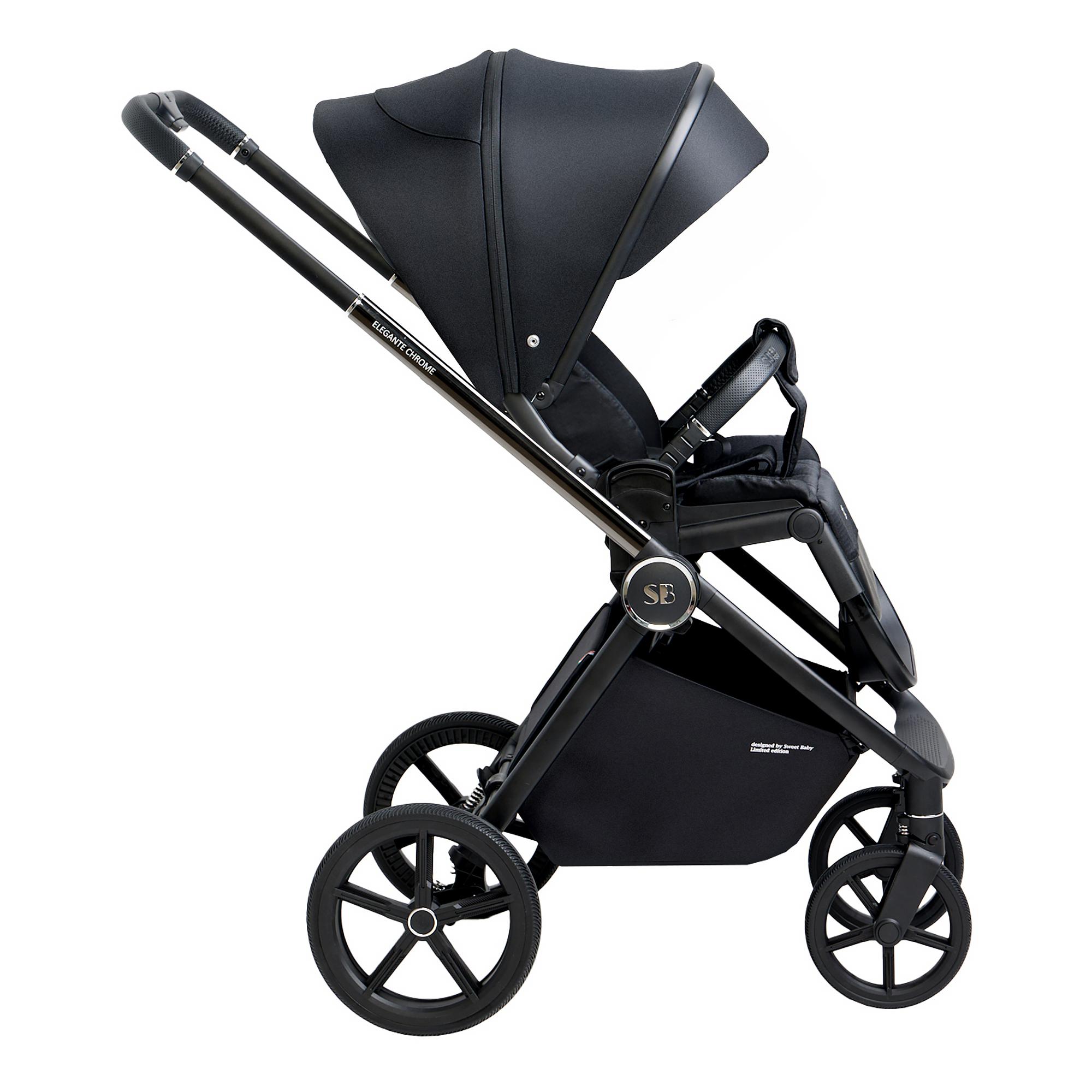 Коляска 3в1 Sweet Baby Elegante Chrome Black черный - фото 67