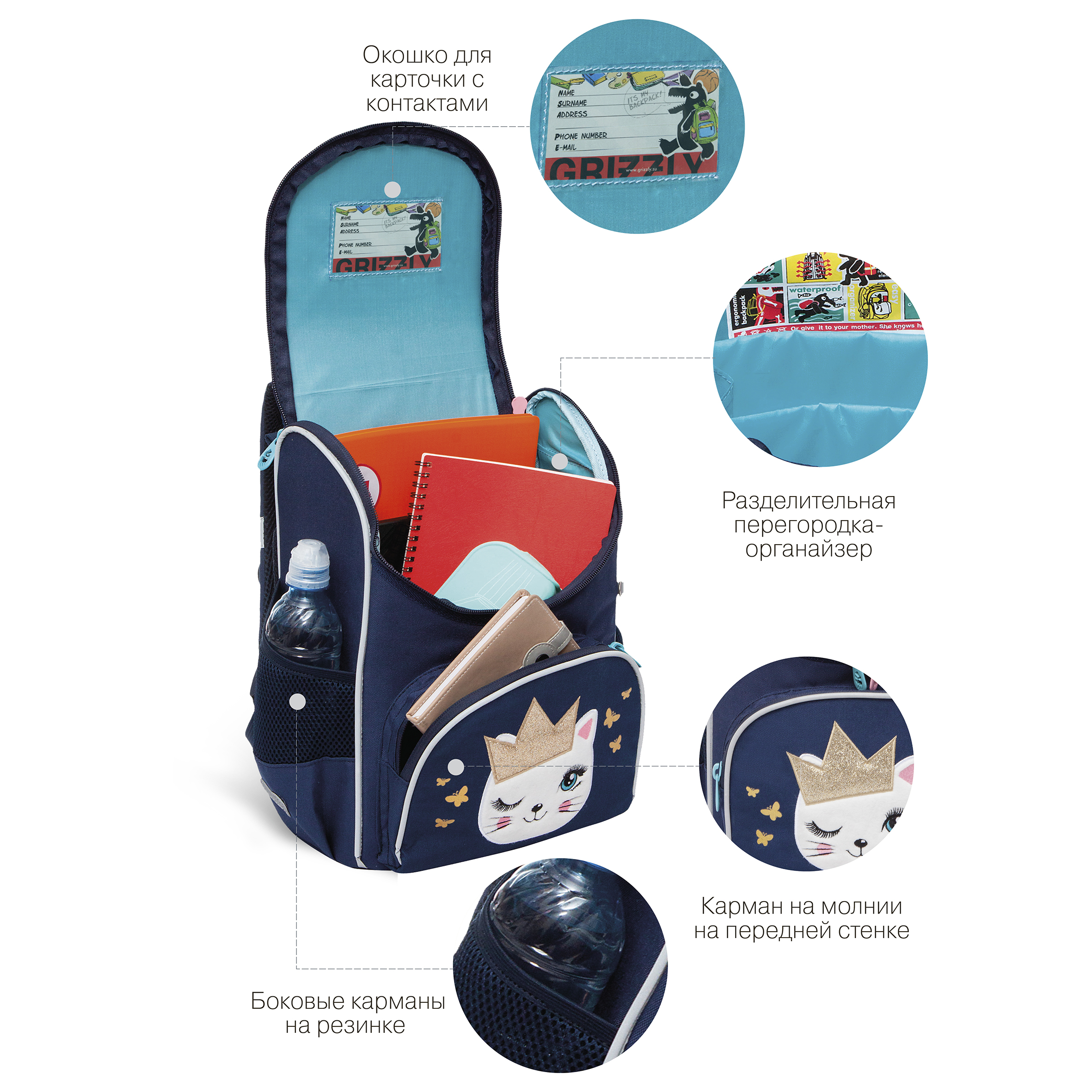 Ранец Grizzly Принцесса - фото 8