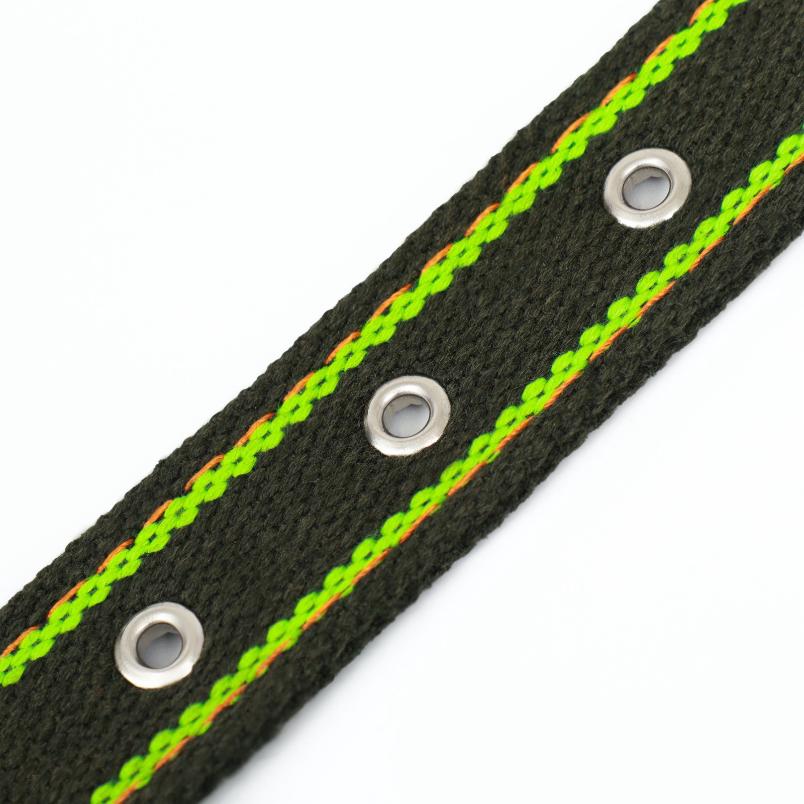 Ошейник Пижон брезентовый щенячий двухслойный 67 х 3 см хаки/зелёный - фото 6