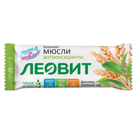 Батончик Леовит Худеем за неделю мюсли с фенхелем и зеленым чаем 30г