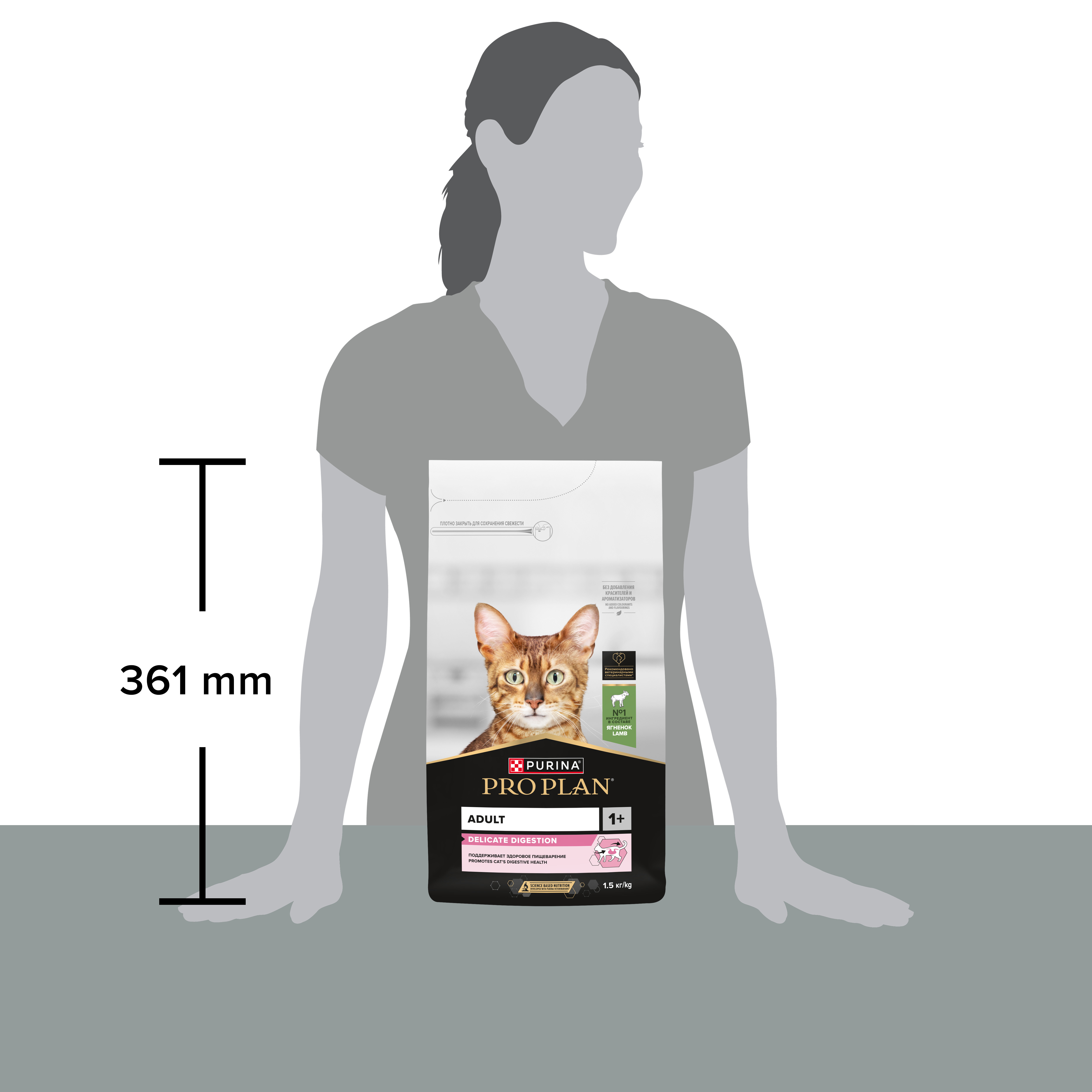 Корм сухой для кошек PRO PLAN DELICATE DIGESTION 1.5 кг с ягненком - фото 19