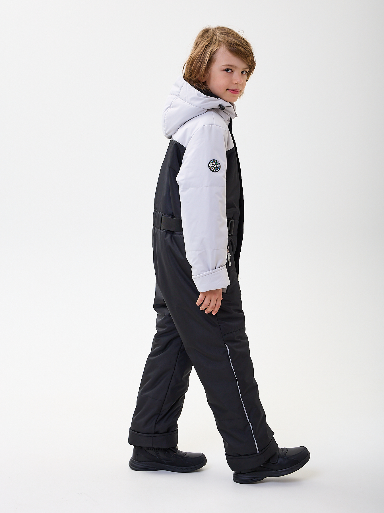 Комбинезон GooDvinKids КМ12019-21/черный_серый - фото 2
