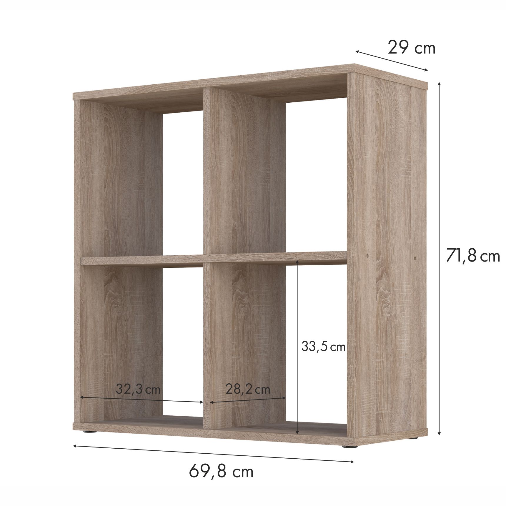 Стеллаж для игрушек и книг Polini Home Smart 4 секции дуб - фото 2