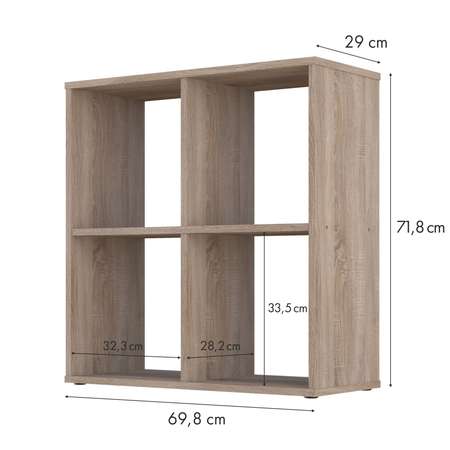 Стеллаж для игрушек и книг Polini Home Smart 4 секции дуб