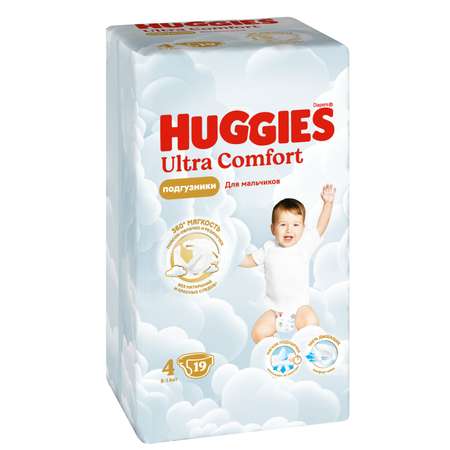 Подгузники Huggies Ultra Comfort для мальчиков 4 (8-14 кг) 19 шт.