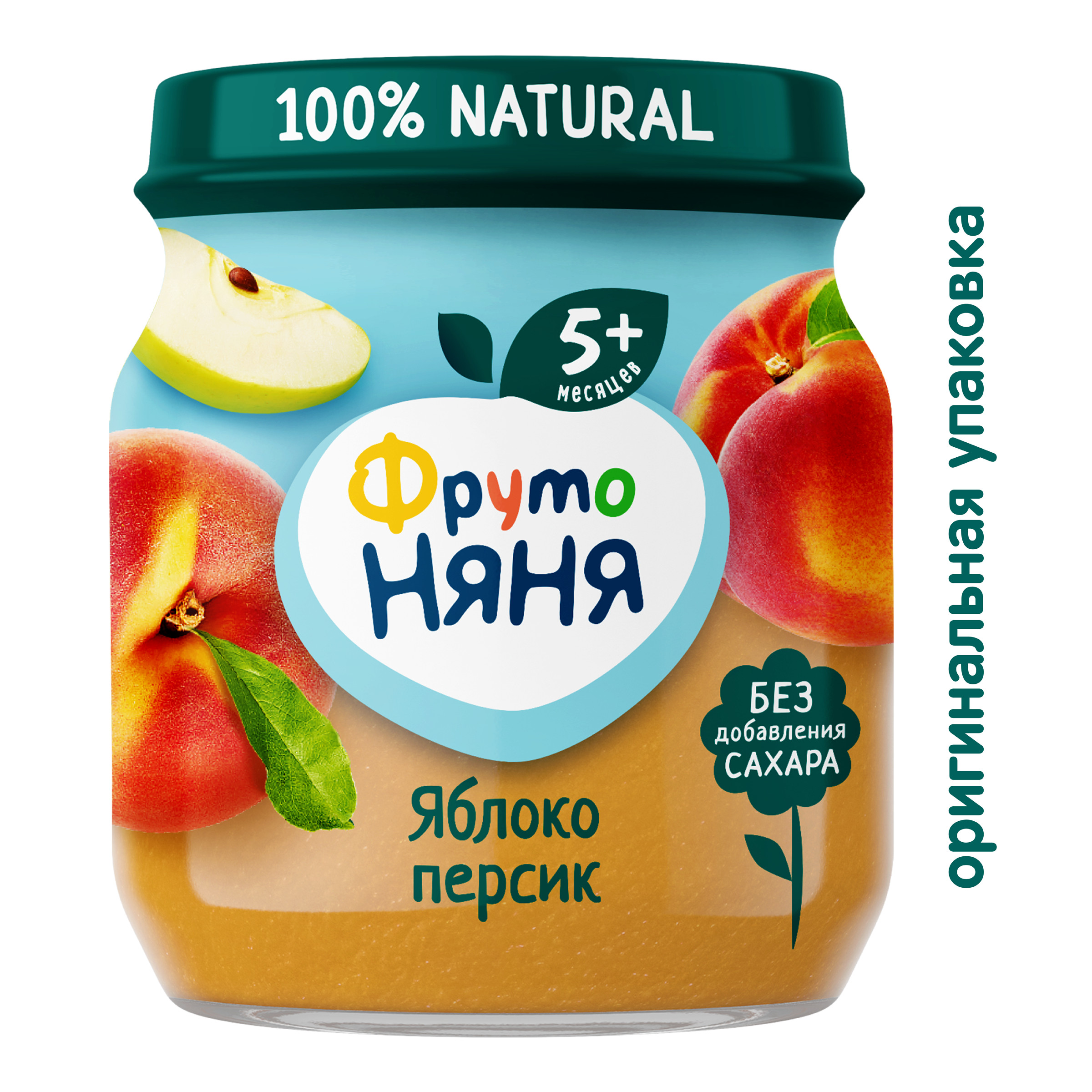 Пюре ФрутоНяня Яблоко-персик с 5 мес 100 г - фото 2