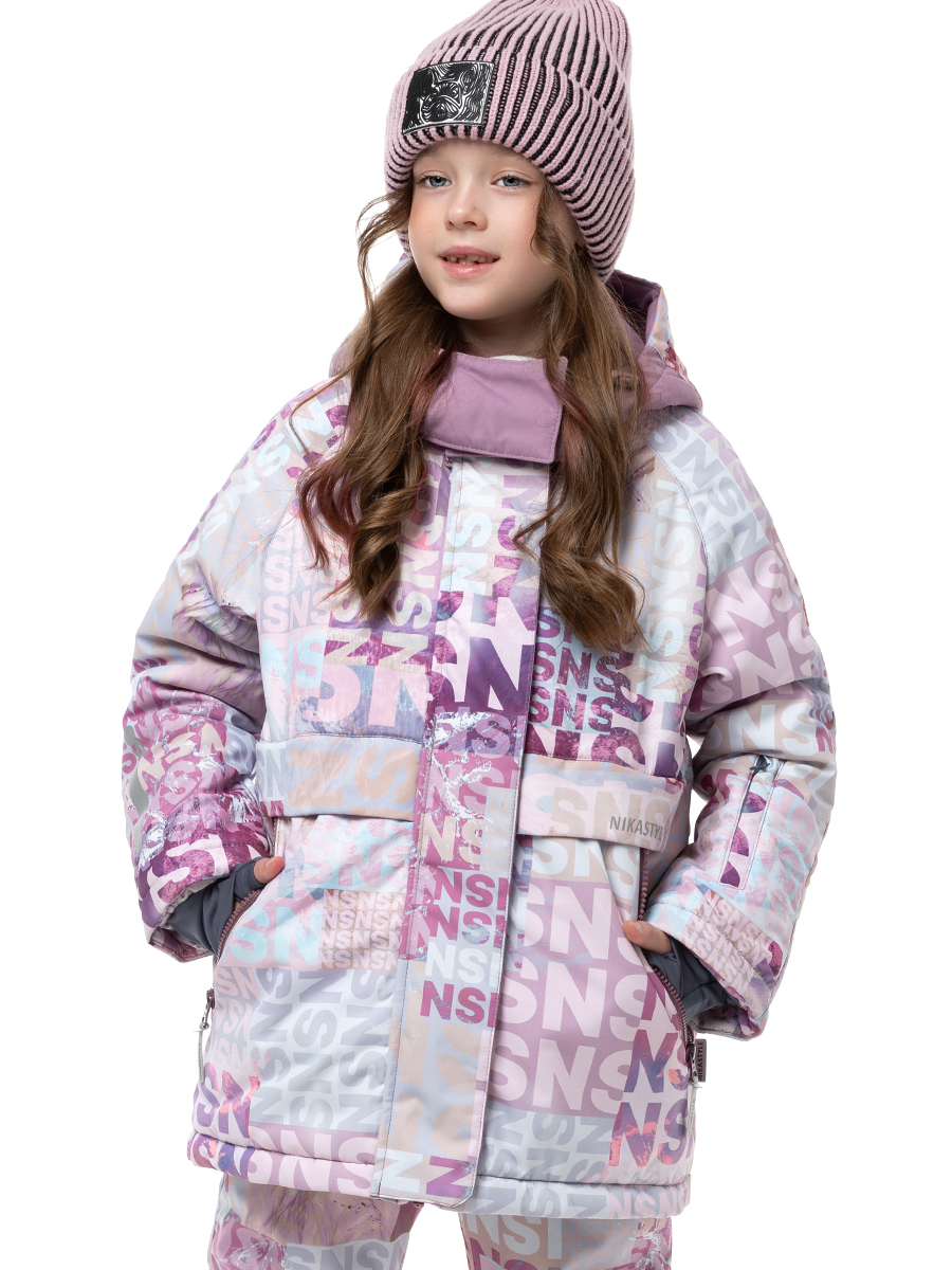 Куртка и полукомбинезон NIKASTYLE 7з2624 бежевый/орхидея - фото 8