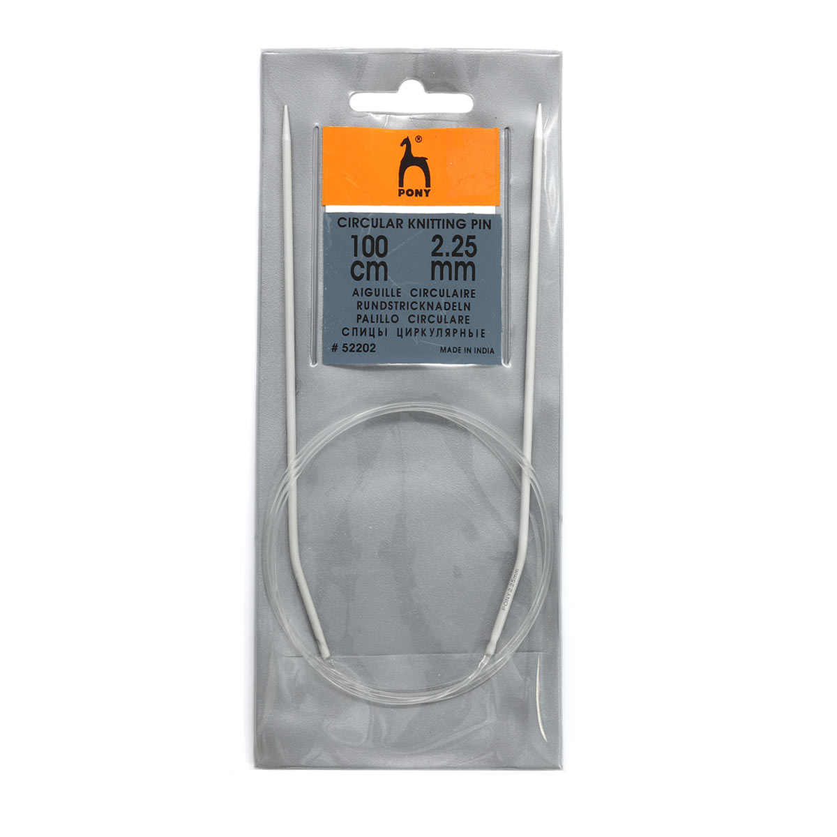 Спицы круговые Pony для вязания алюминиевые с пластиковым тросиком 2.25 мм 100 см 52202 - фото 4