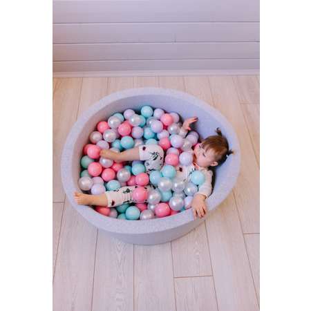 Сухой бассейн Boobo.kids 85х30 см 150 шаров серый меланж