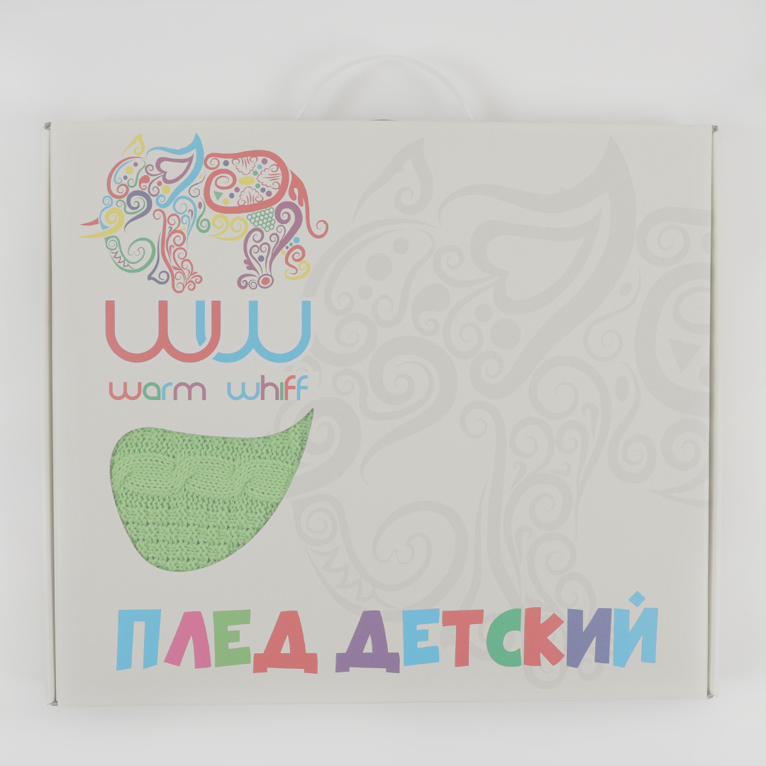 Плед-покрывало детский вязаный WARM WHIFF D-02К фисташковый на выписку в коляску в кроватку 90x110 - фото 5