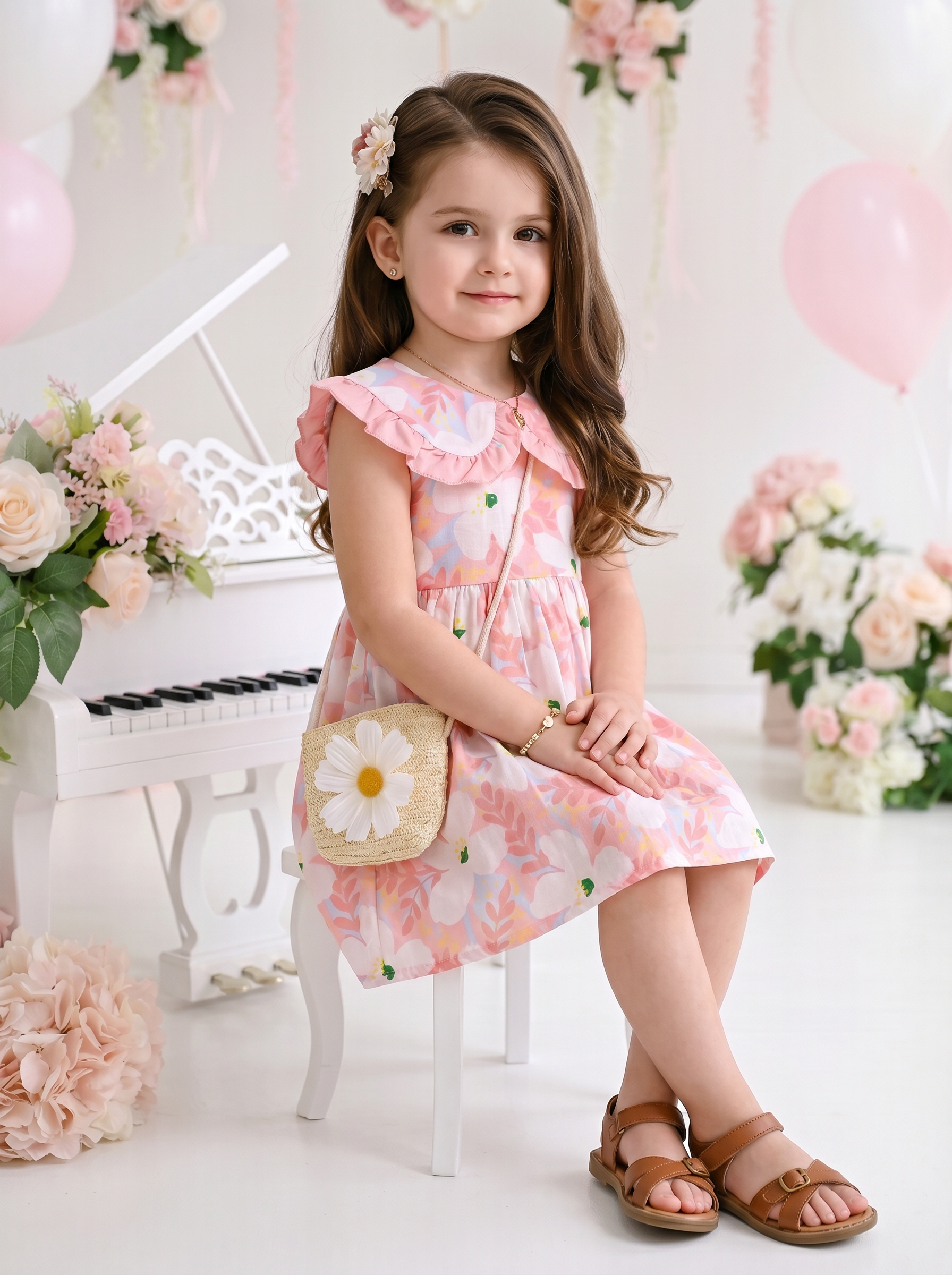 Платье Artcher kids Платье009Цветы_розовое - фото 6