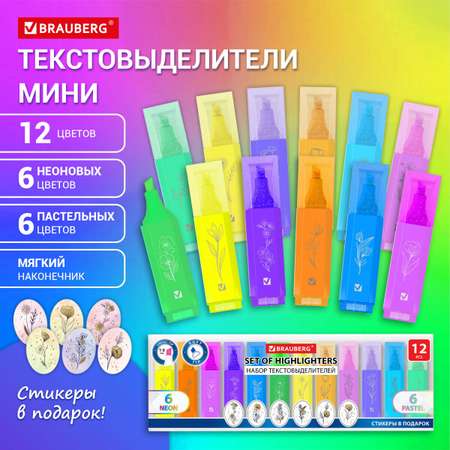 Текстовыделители Brauberg 12 цв.