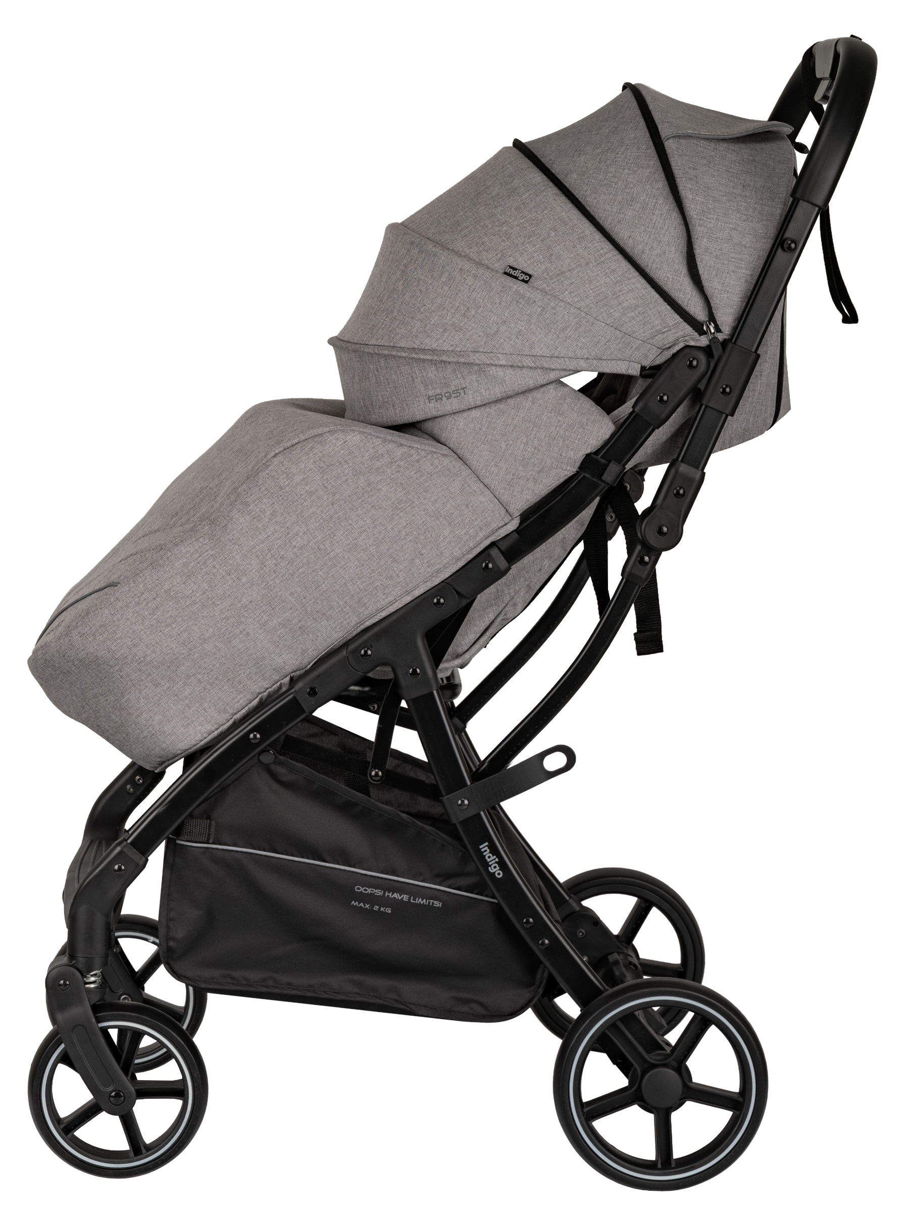 Коляска прогулочная Indigo Frost для путешествий серый серый - фото 19