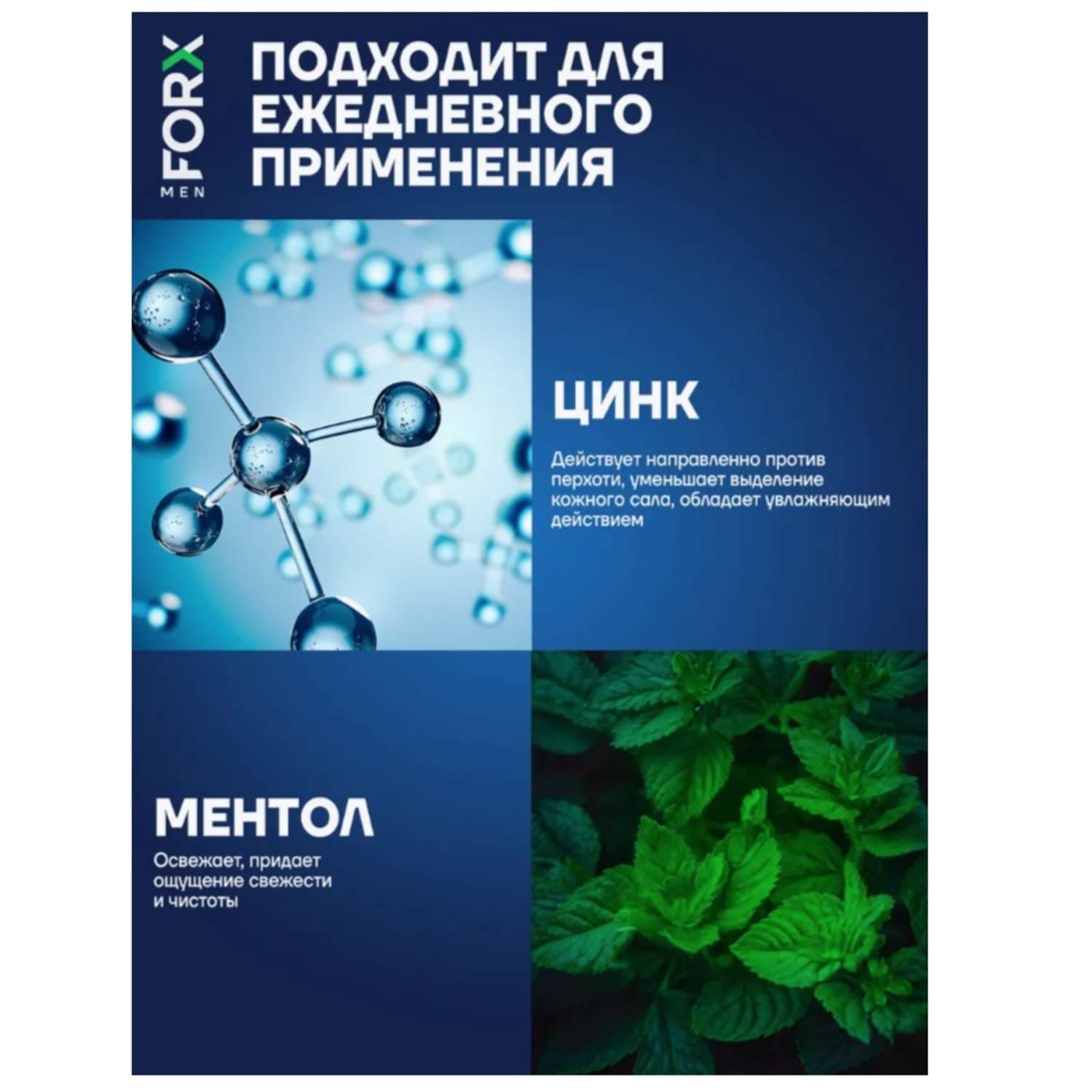 Шампунь FORX Men Care Cool Power 400 мл 1 шт. - фото 4
