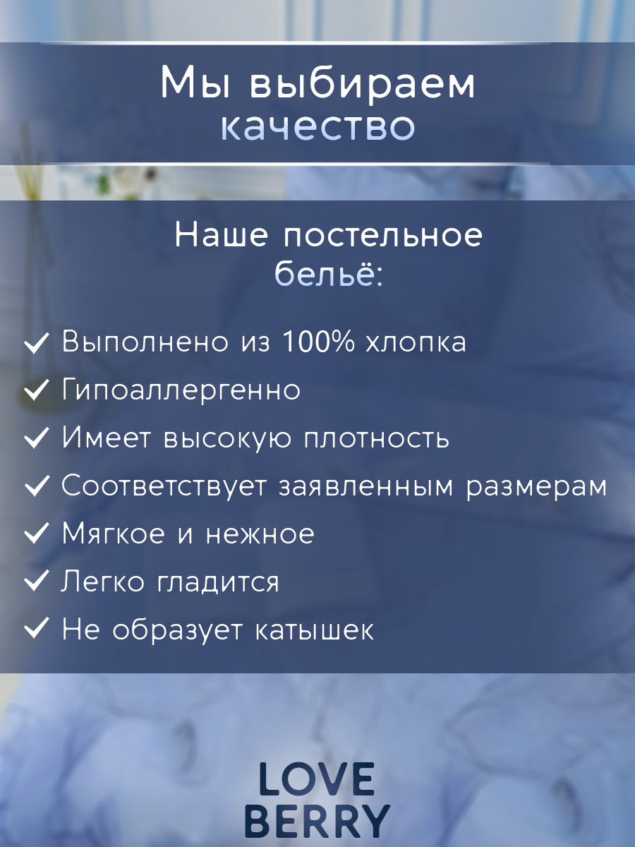 Постельное белье LOVEBERRY Евро, Перья на мраморе - фото 11