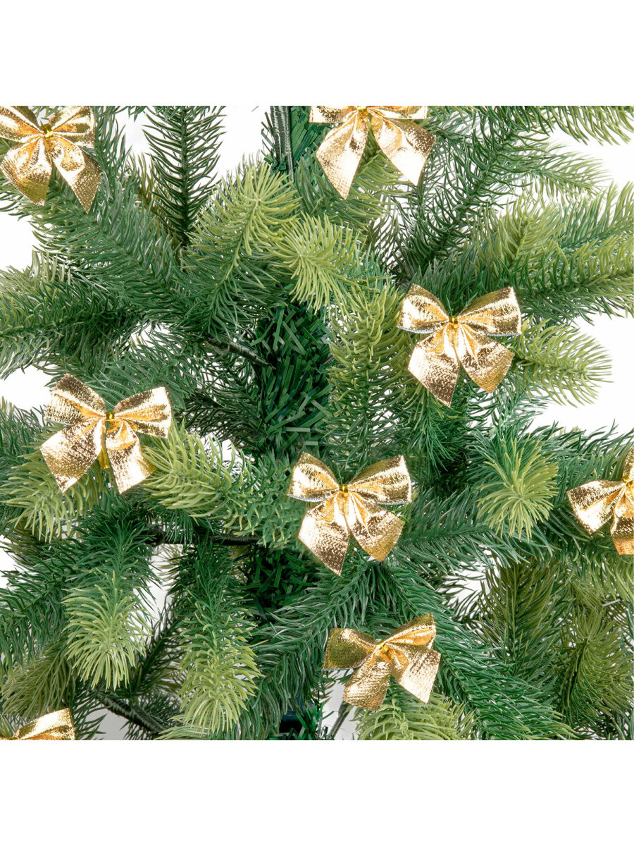 Елочные игрушки Золотая сказка новогоднее украшение набор 24 штуки Бантики - фото 7