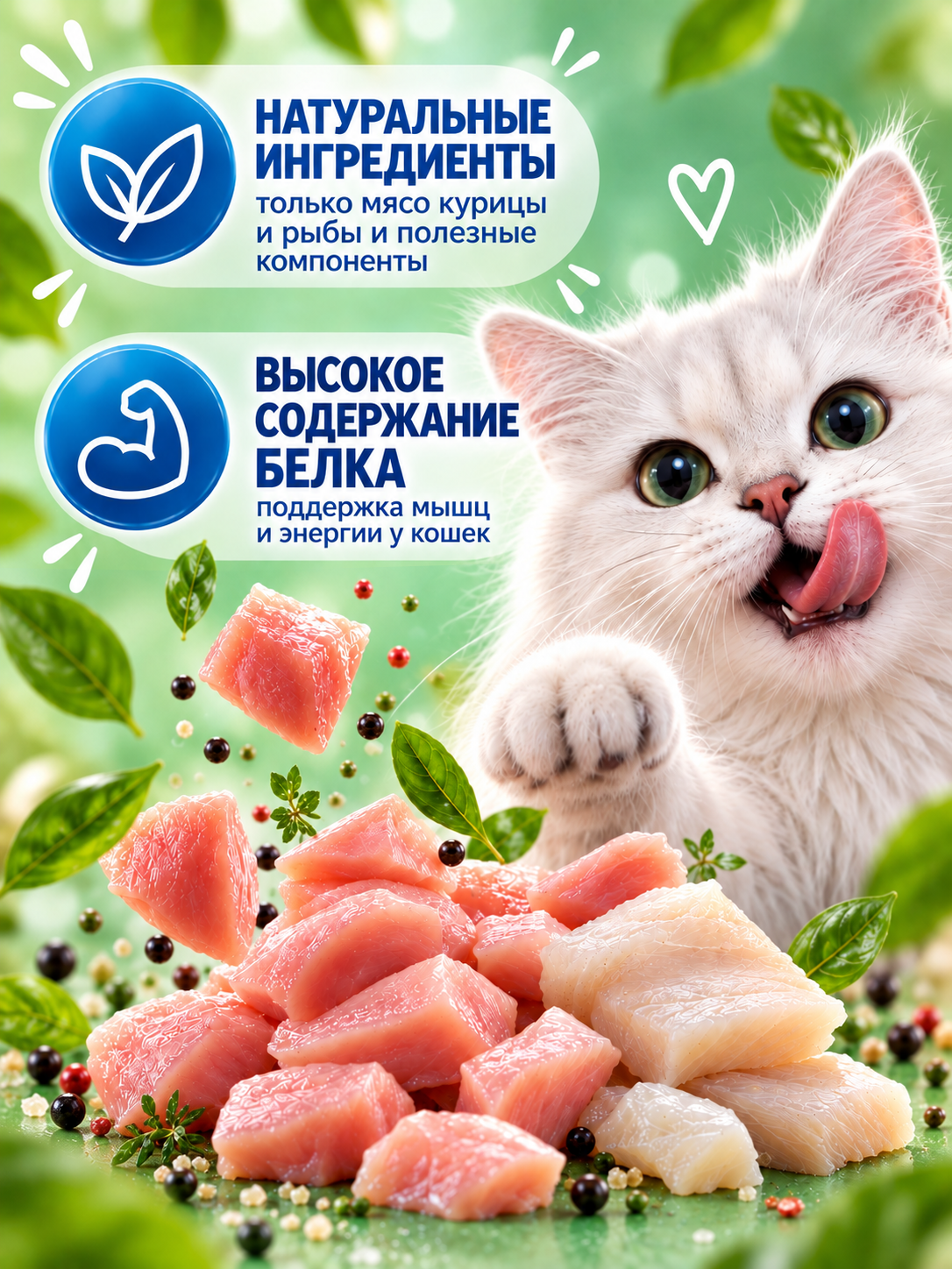 Лакомство сухое для кошек PINK Sensation Хрустящие подушечки с лососем 100г 2 шт. - фото 3