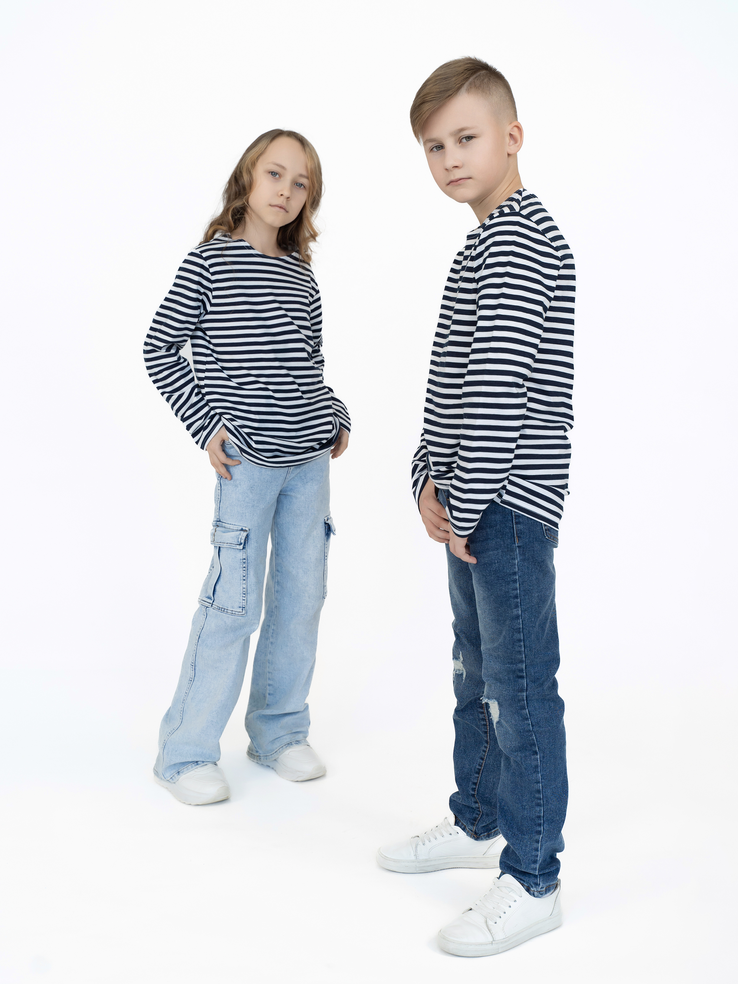 Лонгслив Утенок 516 темно-синий полоска - фото 39