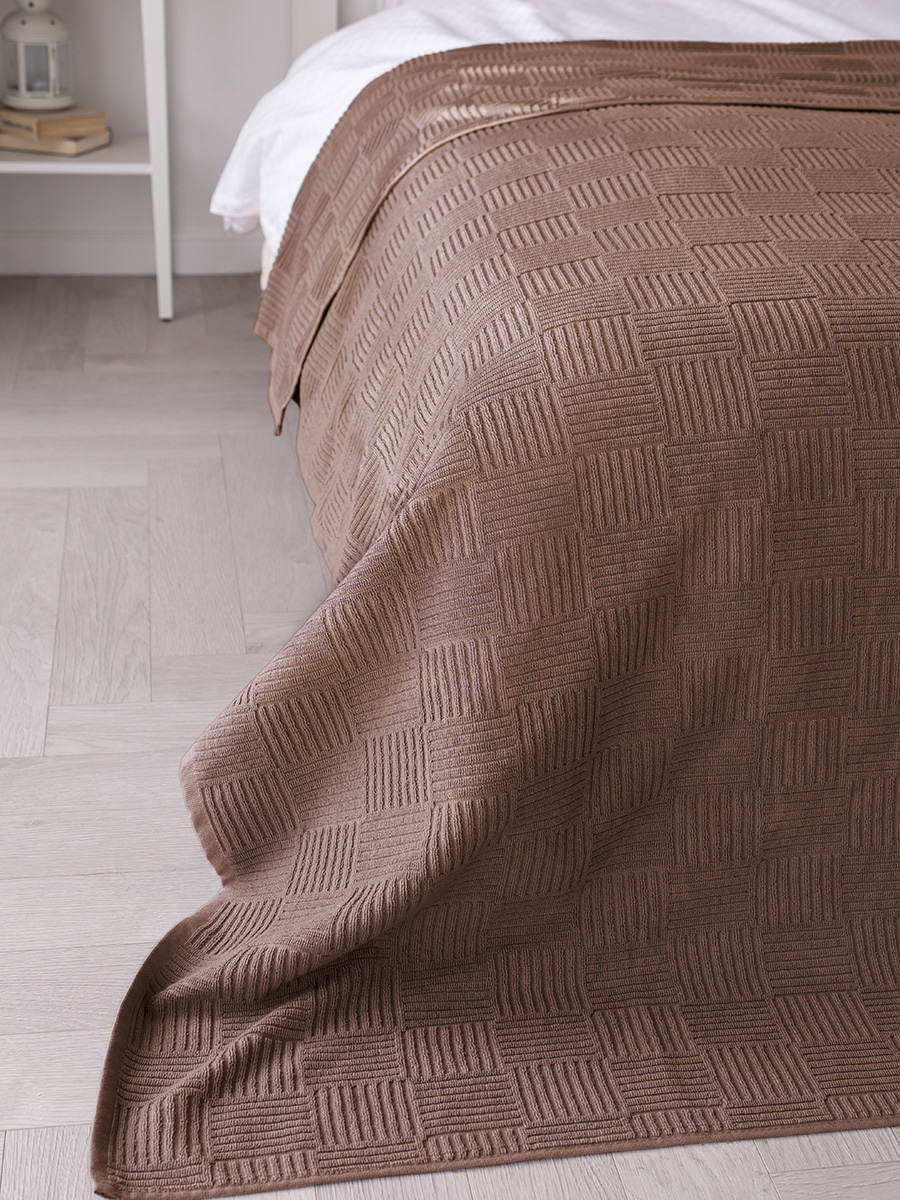 Простыня DeNASTIA махровая коричневый D000183 200 x 220 см 1 шт. - фото 3