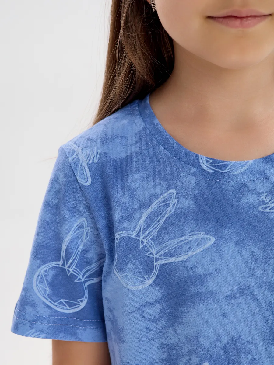 Сорочка ночная YAXX 001--Туника зайка/синий (К) - фото 9