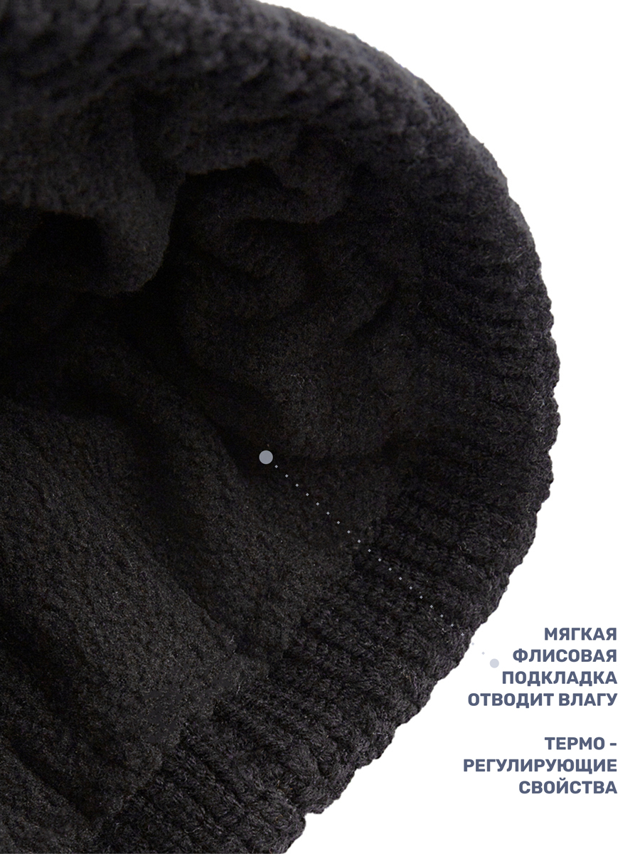 Комплект шапка и снуд NIKASTYLE 12з16524 черный/горчица - фото 6