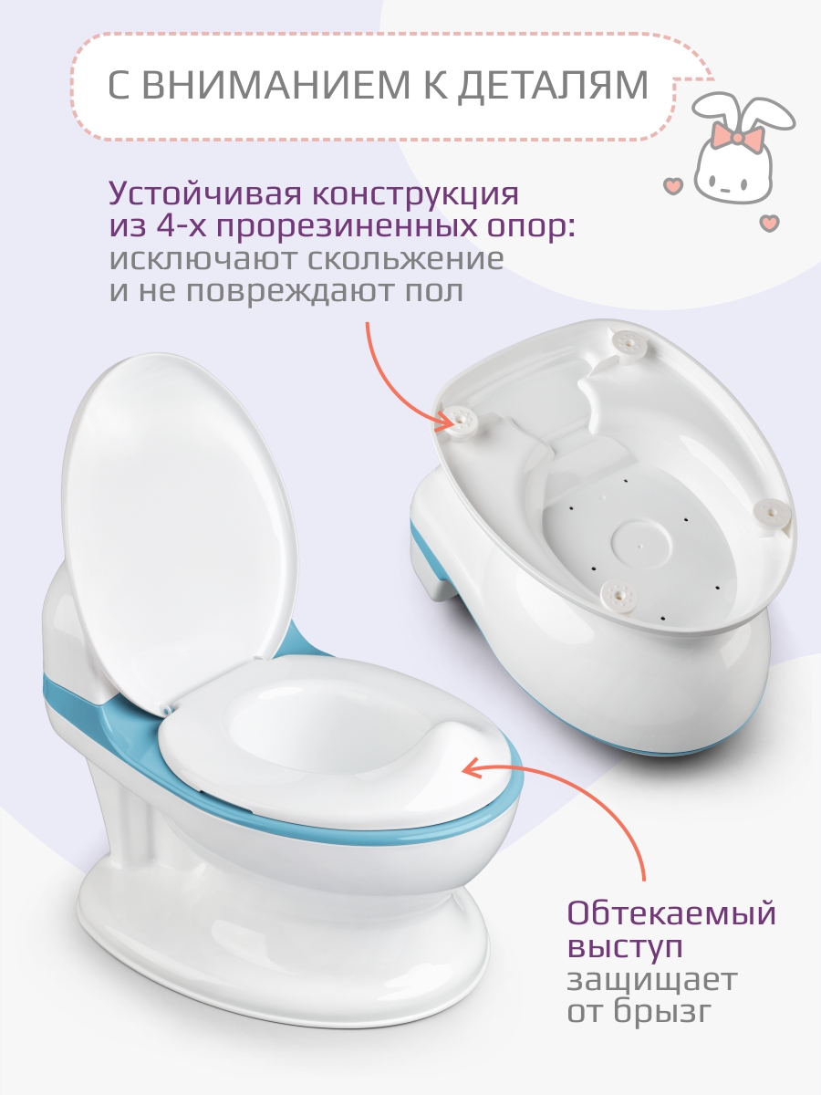 Горшок KidWick Панда музыкальный голубой - фото 3