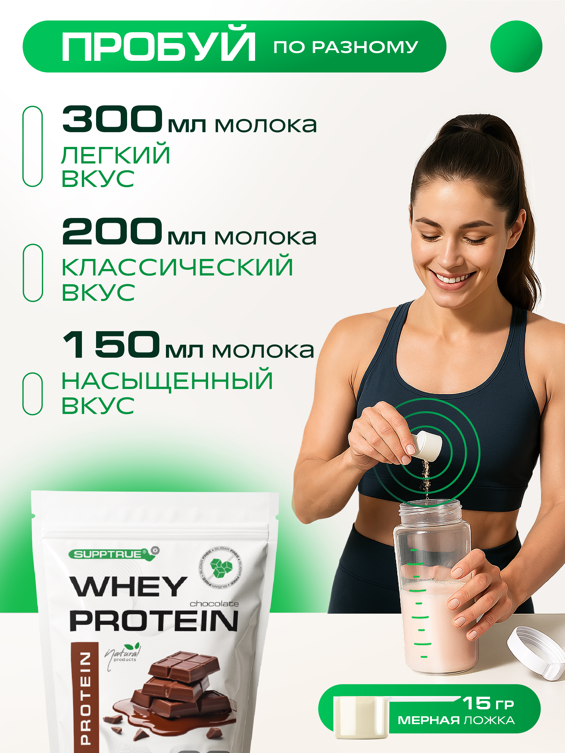 Протеин 0,5 кг SUPPTRUE WHEY PROTEIN со вкусом шоколада 20 порций - фото 7