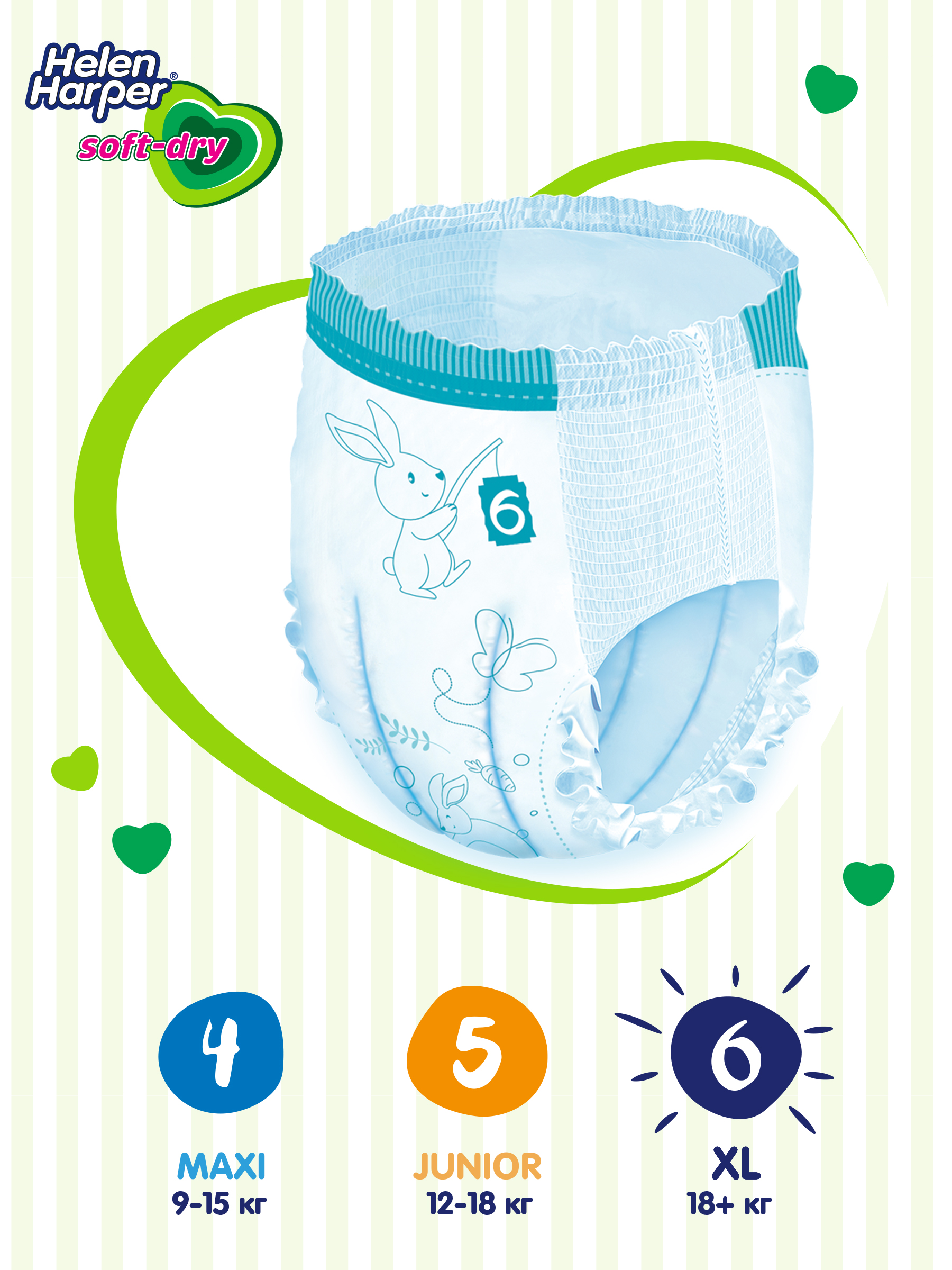 Трусики Helen Harper Soft and Dry 6 (18+ кг) 60 шт. - фото 3