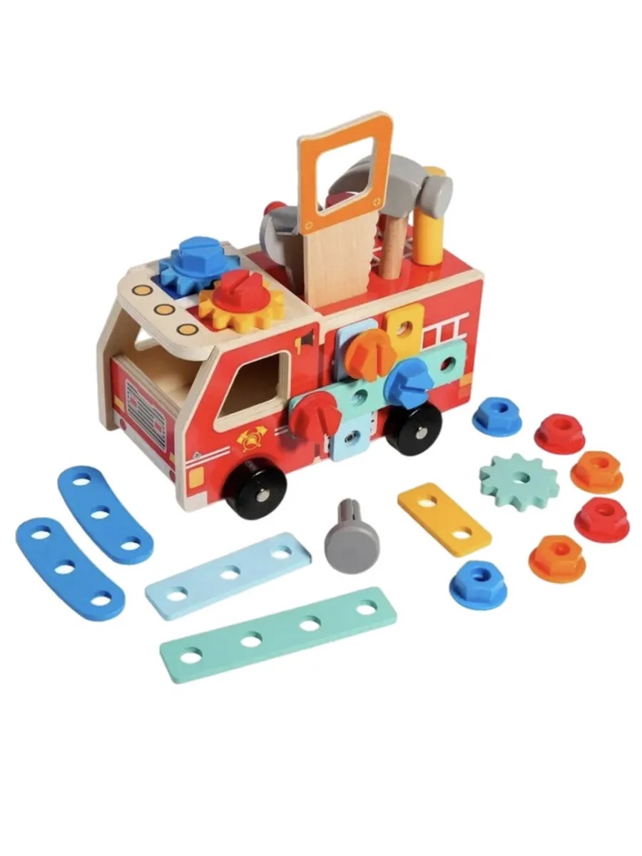 Конструктор CASTLELADY машинка с инструментами деревянный 31 дет. - фото 3
