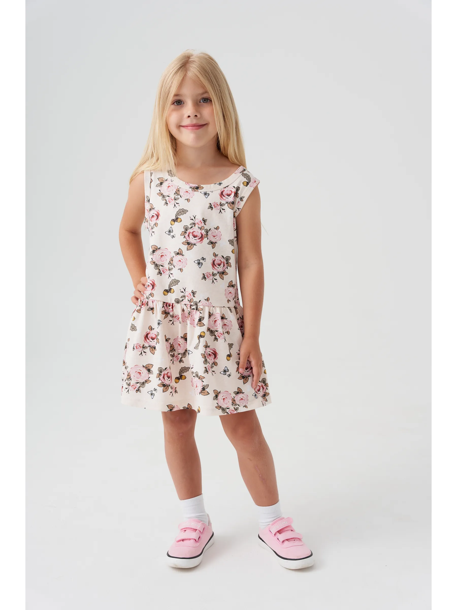 Сарафан Касаточка СР-01кул молочный с розами - фото 1