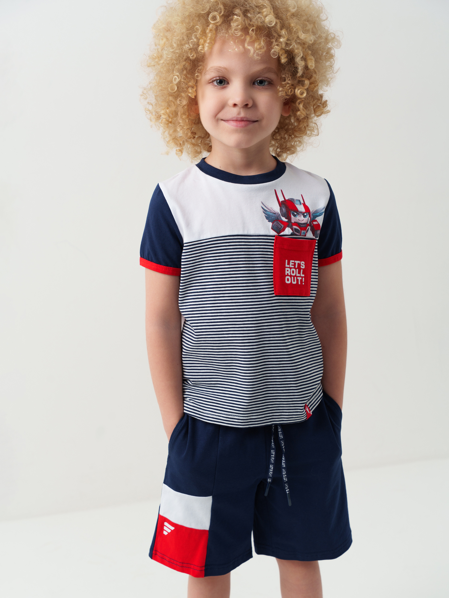 Изображение товара Детский костюм для мальчика футболка и шорты PlayToday 104 яркий стильный набор