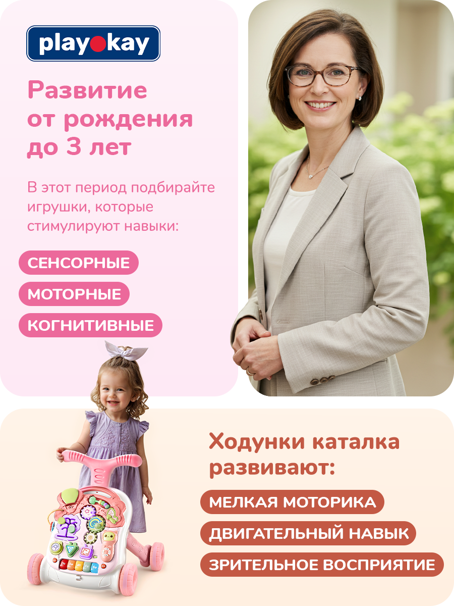 Ходунки Play okay с ручкой - фото 10