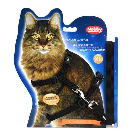 Шлейка для кошек Nobby больших Черная 78092-05