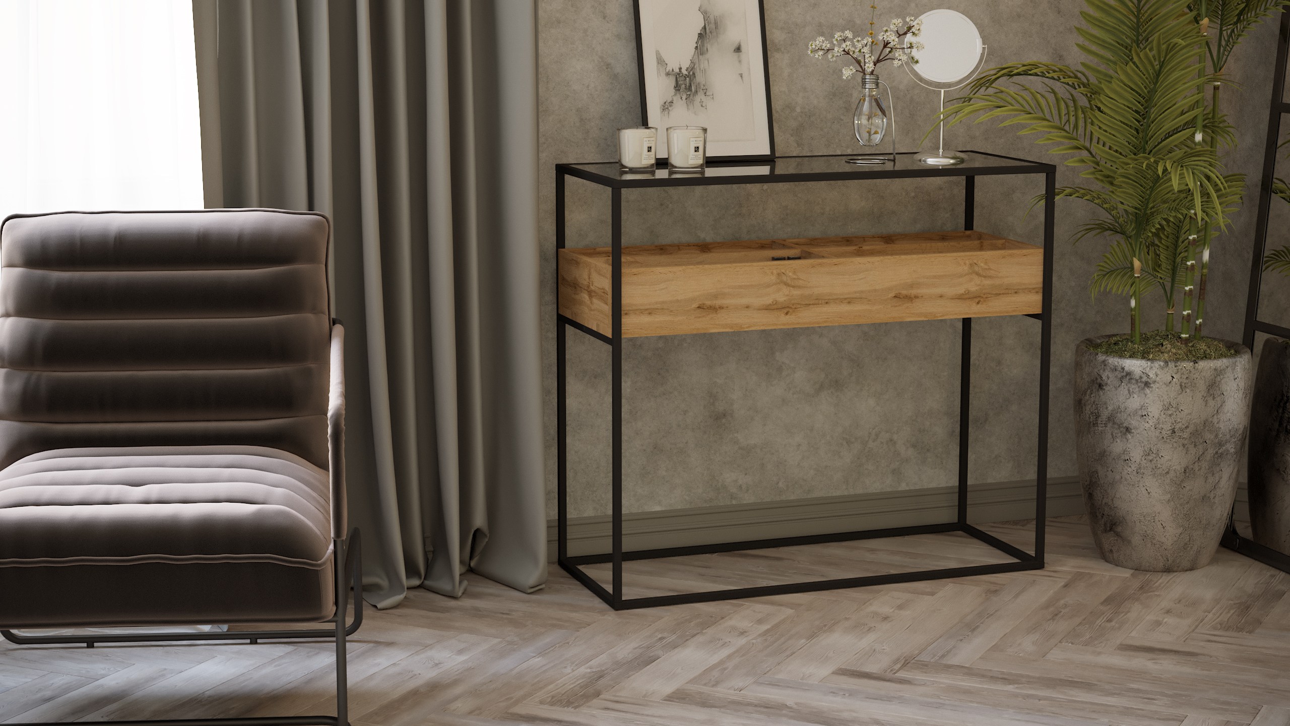 Стол-консоль КАЛИФОРНИЯ МЕБЕЛЬ Кассо К01 Дуб вотан - фото 4