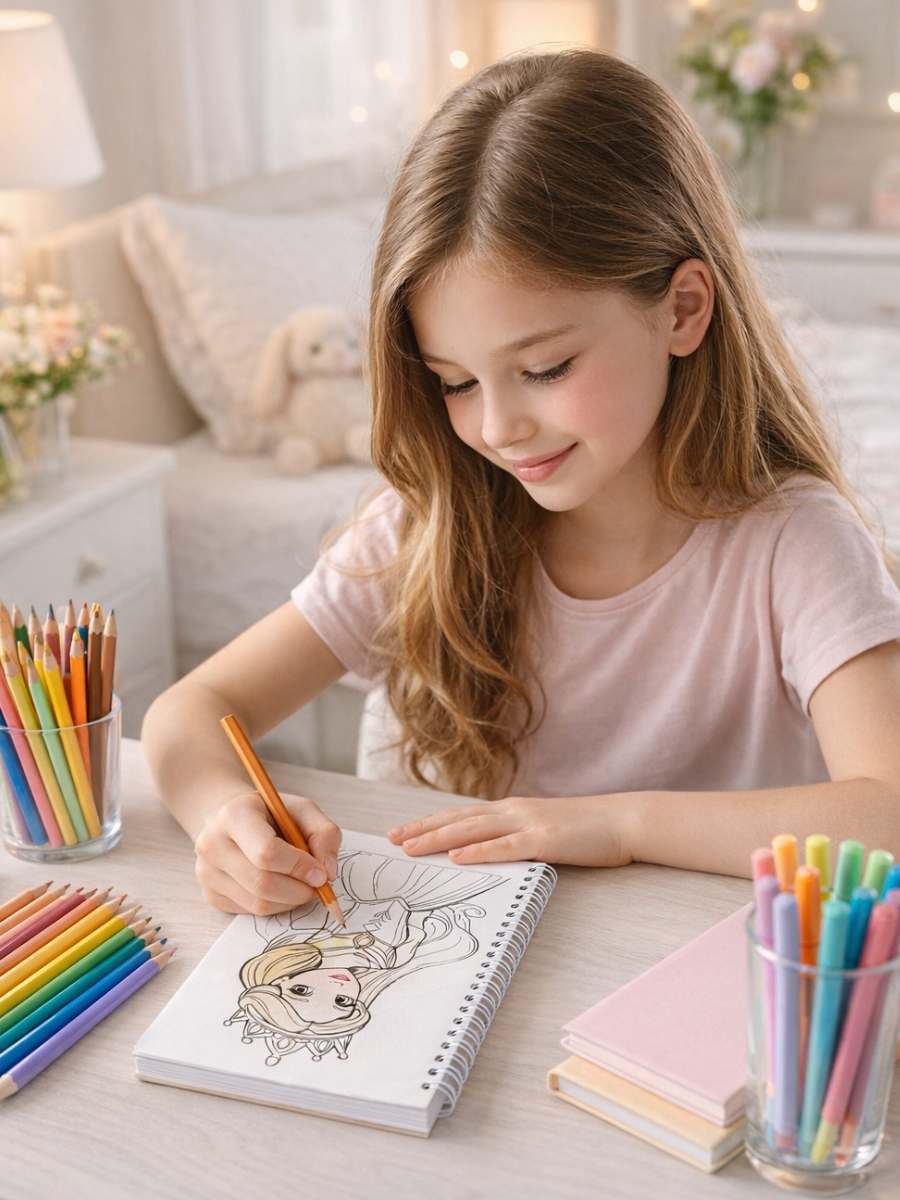 Раскраска для детей Fashion Vector Design Единороги, Принцессы, Феи, 30 листов, А5, подарок девочкам - фото 7