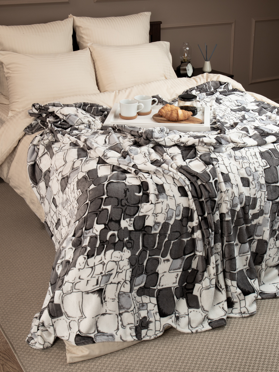 Плед TexRepublic Камешки 140 x 200 см велсофт - фото 12