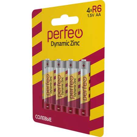 Батарейки Perfeo Dynamic Zinc цинковые R6 4 штуки