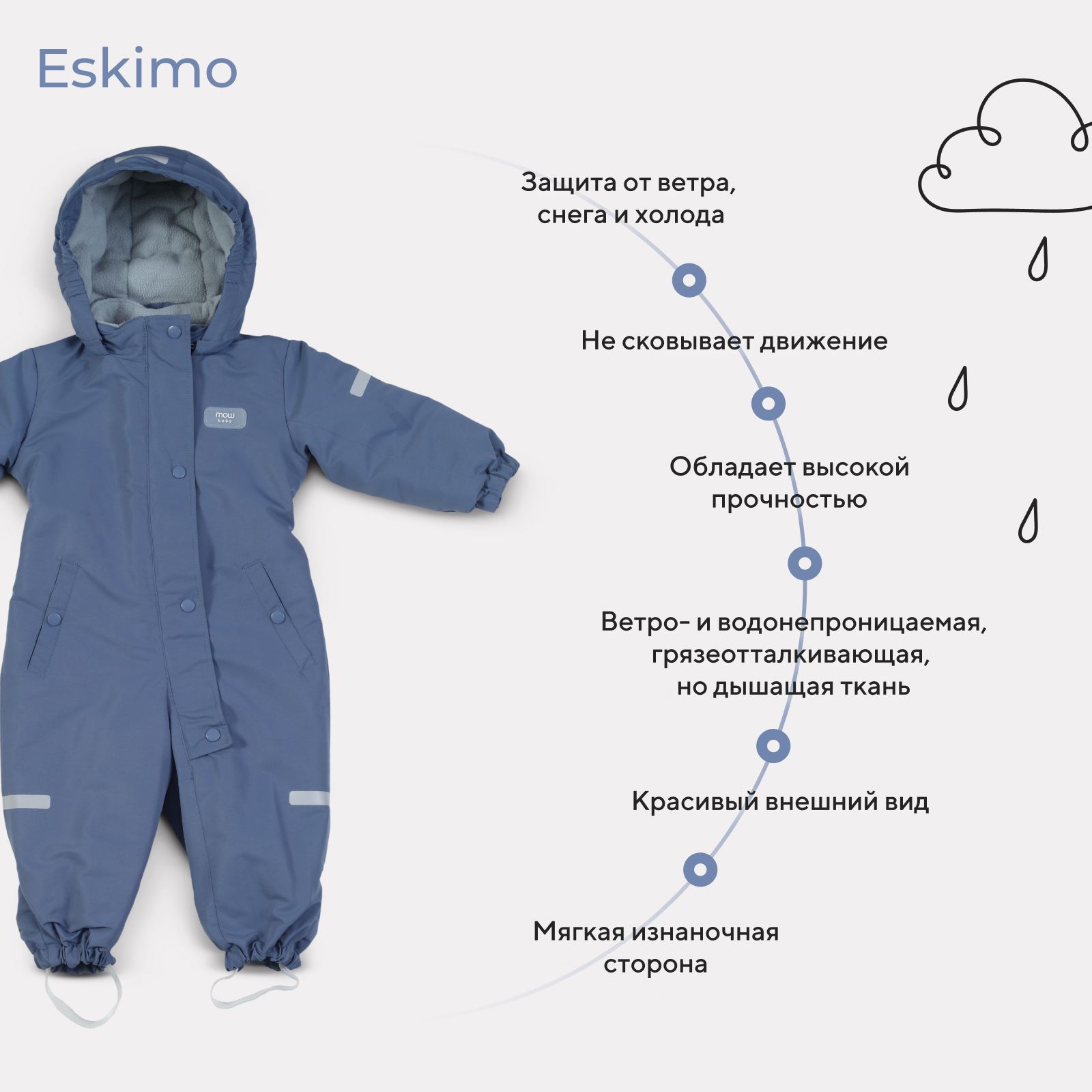Комбинезон MOWbaby blue 158/20 - фото 5
