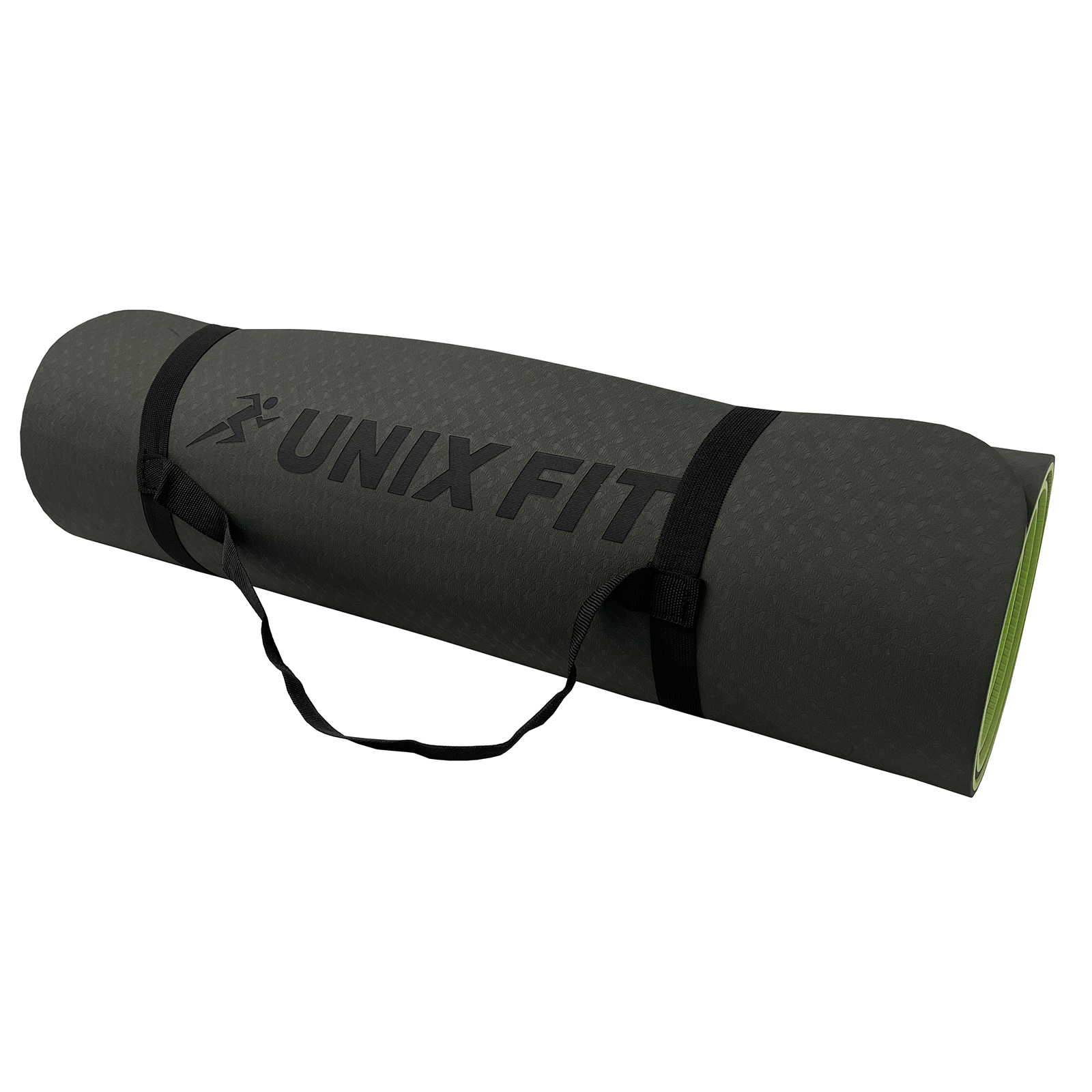 Коврик для йоги и фитнеса UNIX Fit двусторонний 180 х 61 х 0.6 см зеленый - фото 11