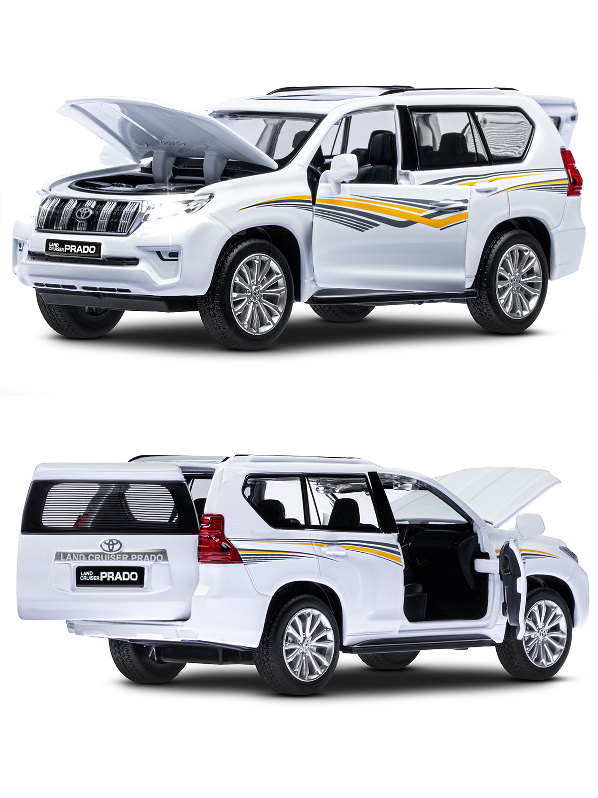 Внедорожник АВТОпанорама Toyota Land Cruiser Prado 1:32 JB1251319 - фото 17