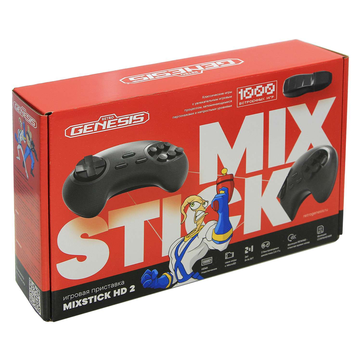 Игровая приставка Retro Genesis MixStick HD 2 (900 игр, 2 беспроводных джойстика, HDMI, 8+16Bit, model: RS8 - фото 5