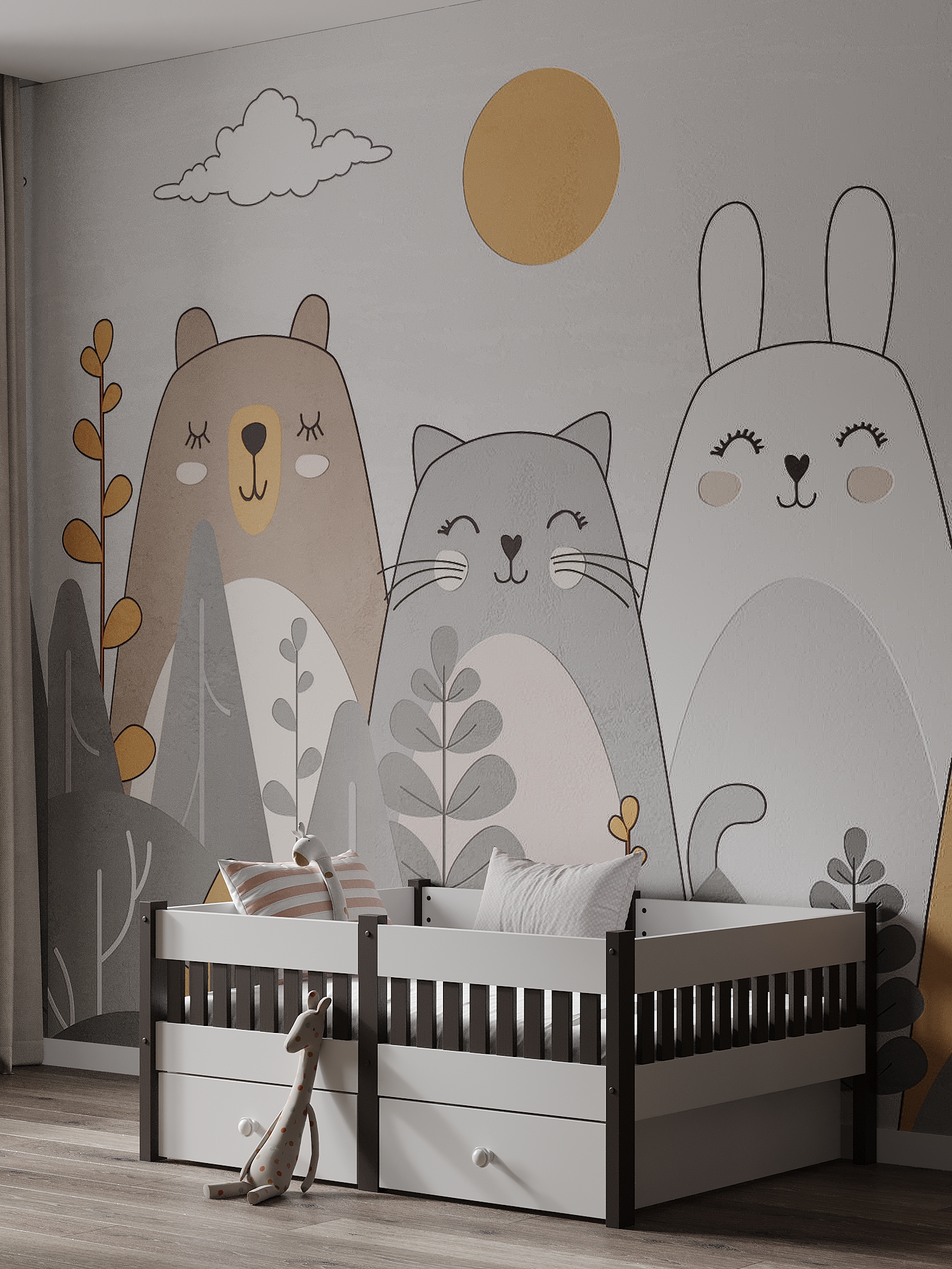 Кровать односпальная Moms charm Бортики (белый, венге) - фото 12